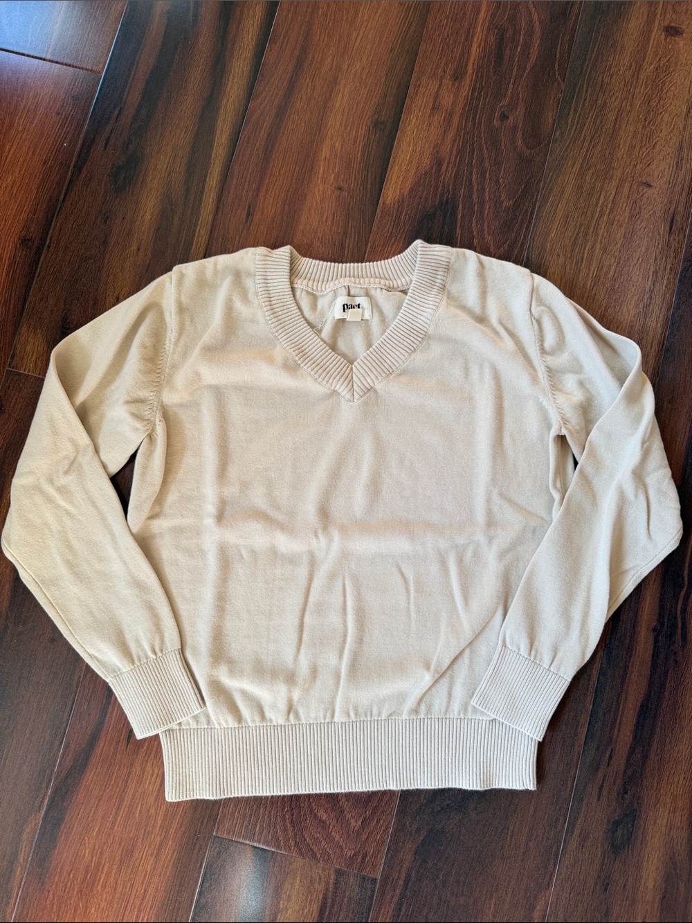 Pact 100% Organic Cotton Lightweight Soft V-Neck Sweater Womens Small